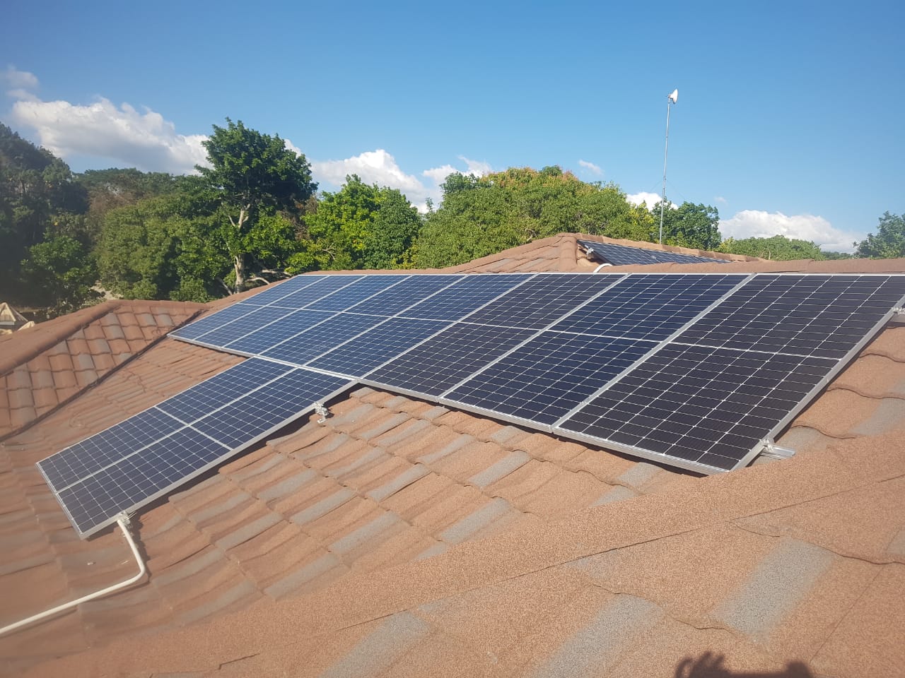 solar panel installation on roof