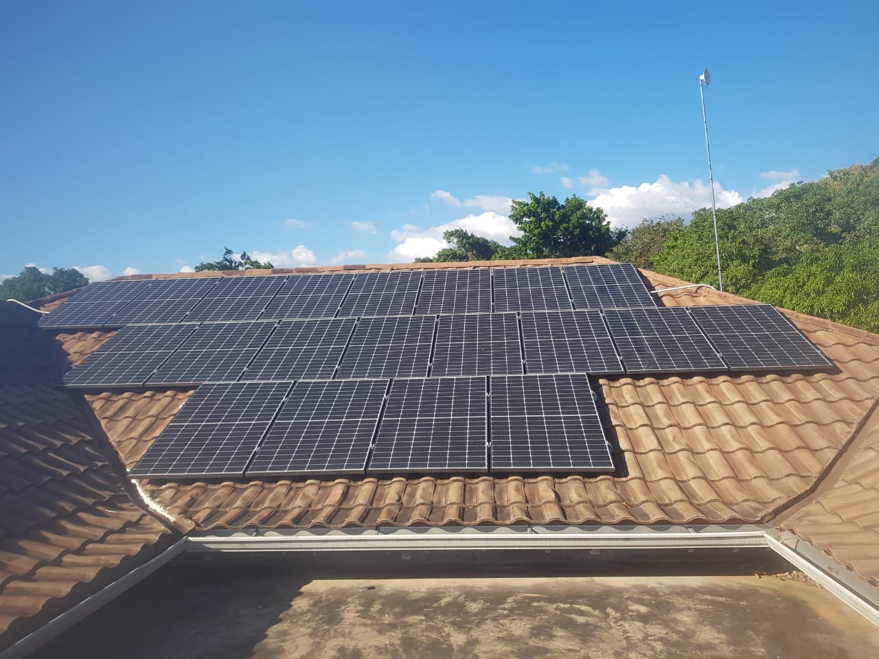 solar panel installation on roof