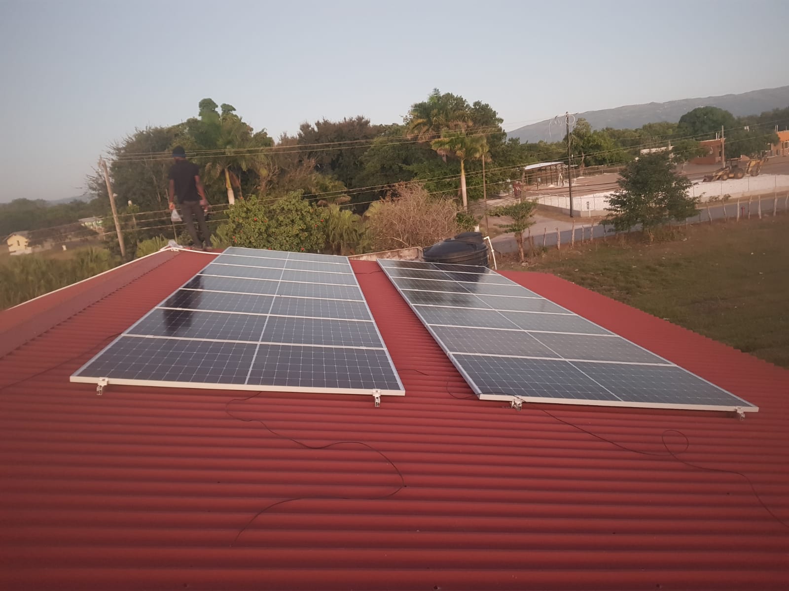 solar panel installation on roof